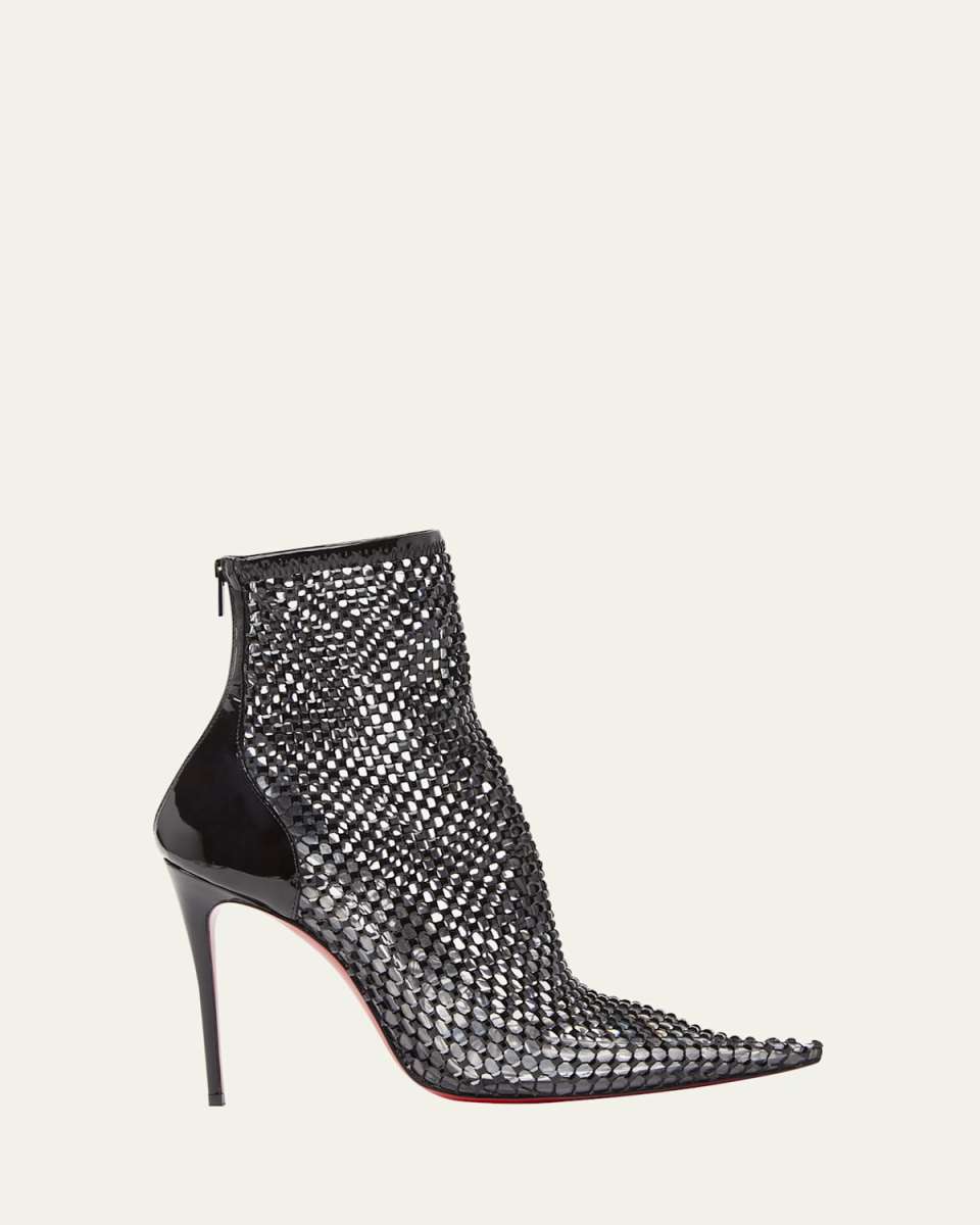Kate Max Mesh Red Sole Stiletto Booties